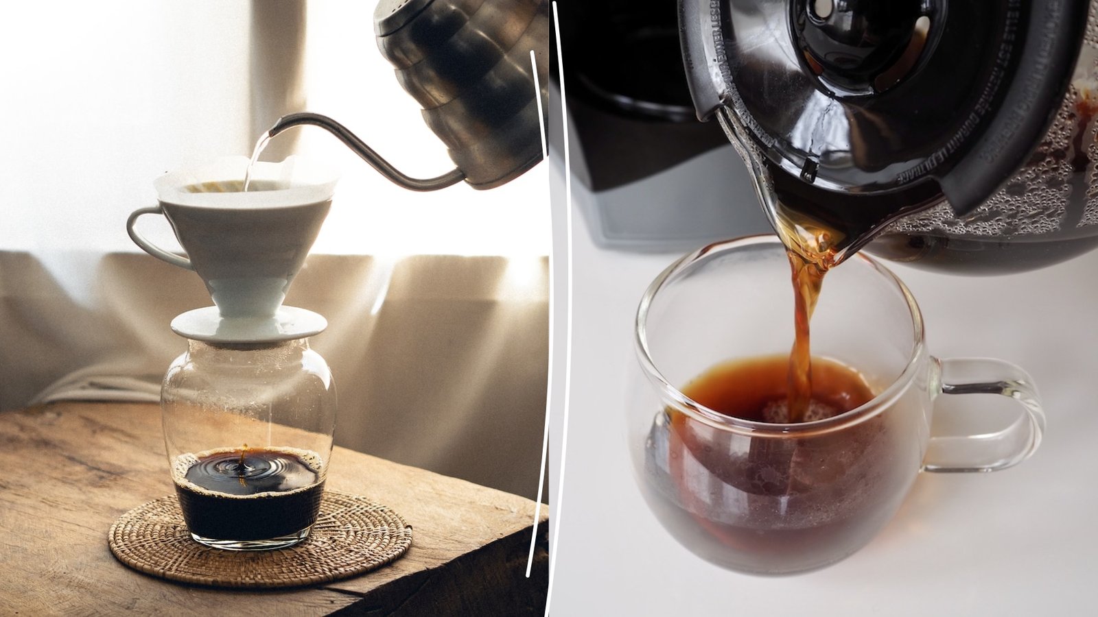 Pour Coffee Coffee vs Drip Comparasion